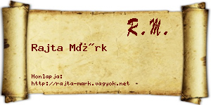 Rajta Márk névjegykártya